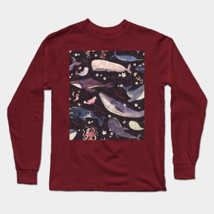 Whale song (purple) Long Sleeve T-Shirt